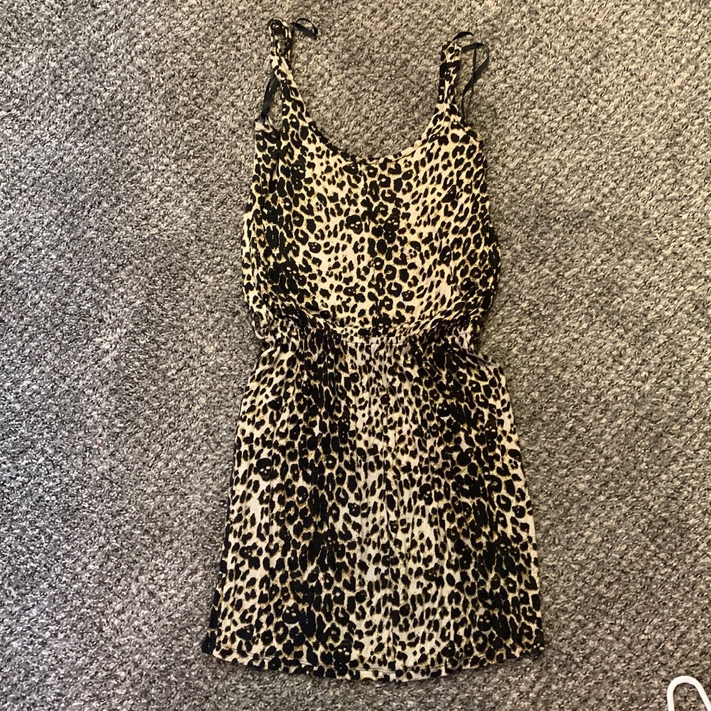 Mini tank cotton leopard dress. SIZE M.